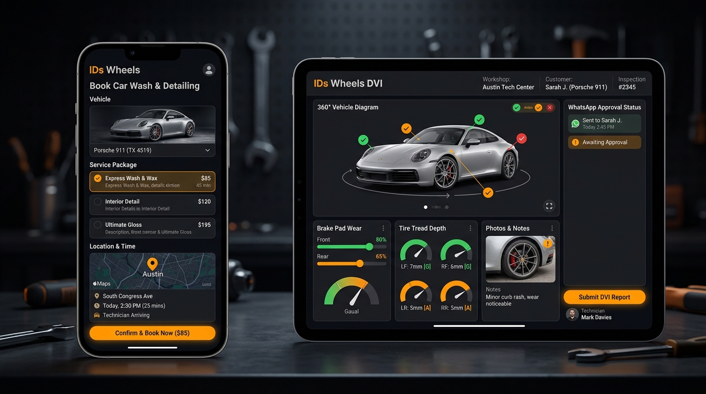 IDs Wheels Mobile Car Wash & Maintenance App